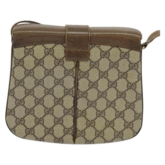 GUCCI GG Supreme Web Sherry Line Shoulder Bag Pvc Beige Gold Red - Picture 3 of 16
